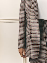 Laura Ashley Brown Heritage Dogtooth Check Blazer with Wool - Image 6 of 7