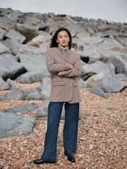 Laura Ashley Brown Heritage Dogtooth Check Blazer with Wool - Image 7 of 7