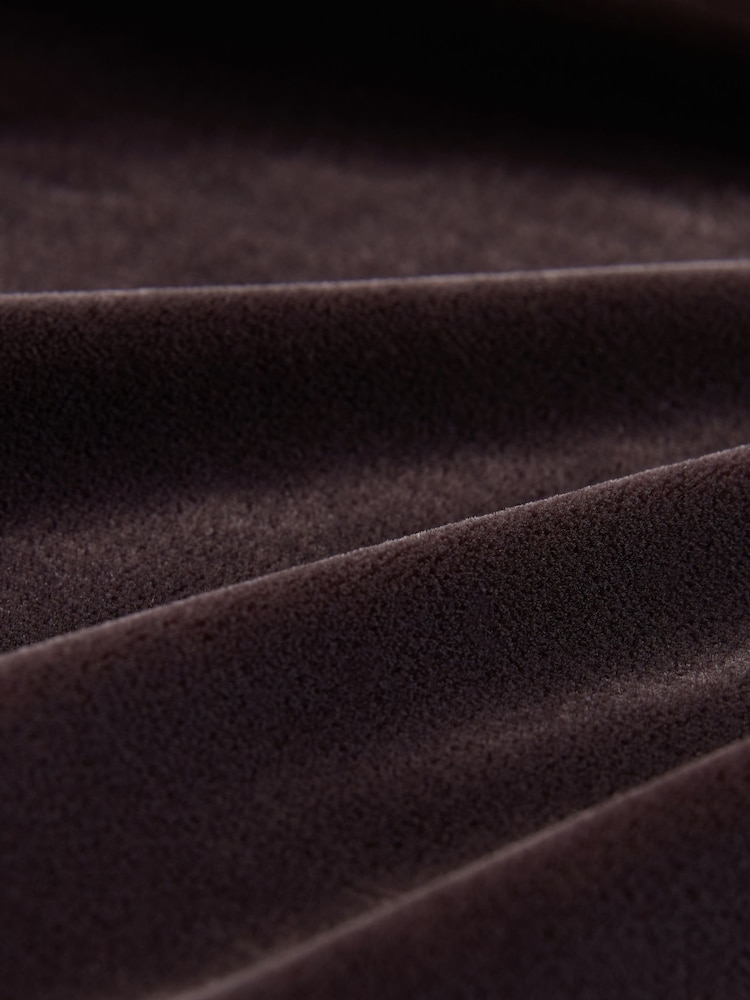Chocolate Brown Matte Velvet Elastic Back Wide Leg Trousers - Image 2 of 3 Chocolate Brown Matte Velvet Elastic Back Wide Leg Trousers - Image 2 of 3