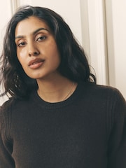 Laura Ashley Chocolate Brown Easy Crew Neck Jumper with a touch of Wool - Image 3 of 7