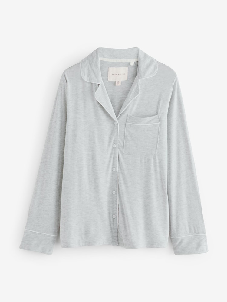 Laura Ashley Grey Modal Button Through Pyjamas - Image 2 of 6