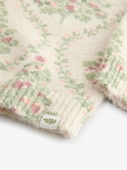 Laura Ashley Ecru/Green Christmas Tree Festive Jumper with a touch of Wool - Image 6 of 7