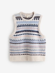 أزرق - Laura Ashley Fairisle Knitted Tank Top - صورة 5 من 7