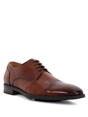 Dune London Brown Wide Fit Suffix Flex Sole Toecap Derby Shoes - Image 3 of 5