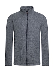 Weird Fish Blue Thames Full Zip Snow Marl Fleece - Image 5 of 6