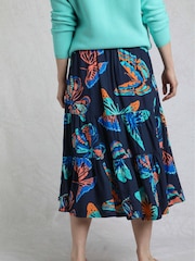 Weird Fish Cassis Viscose Printed Tiered Skirt - Image 2 of 4