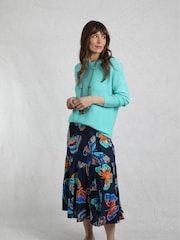 Weird Fish Cassis Viscose Printed Tiered Skirt - Image 3 of 4
