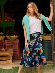 Weird Fish Cassis Viscose Printed Tiered Skirt - Image 4 of 4