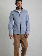 Weird Fish Aqua Blue Thames Full Zip Snow Marl Fleece - Image 1 of 6