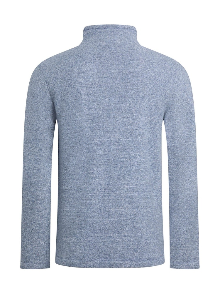 Weird Fish Aqua Blue Thames Full Zip Snow Marl Fleece - Image 6 of 6