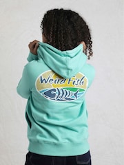 Weird Fish Blue Kira Graphic Pop Over Hoodie - Image 2 of 7