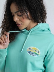 Weird Fish Blue Kira Graphic Pop Over Hoodie - Image 3 of 7