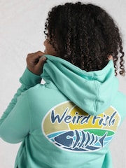 Weird Fish Blue Kira Graphic Pop Over Hoodie - Image 4 of 7