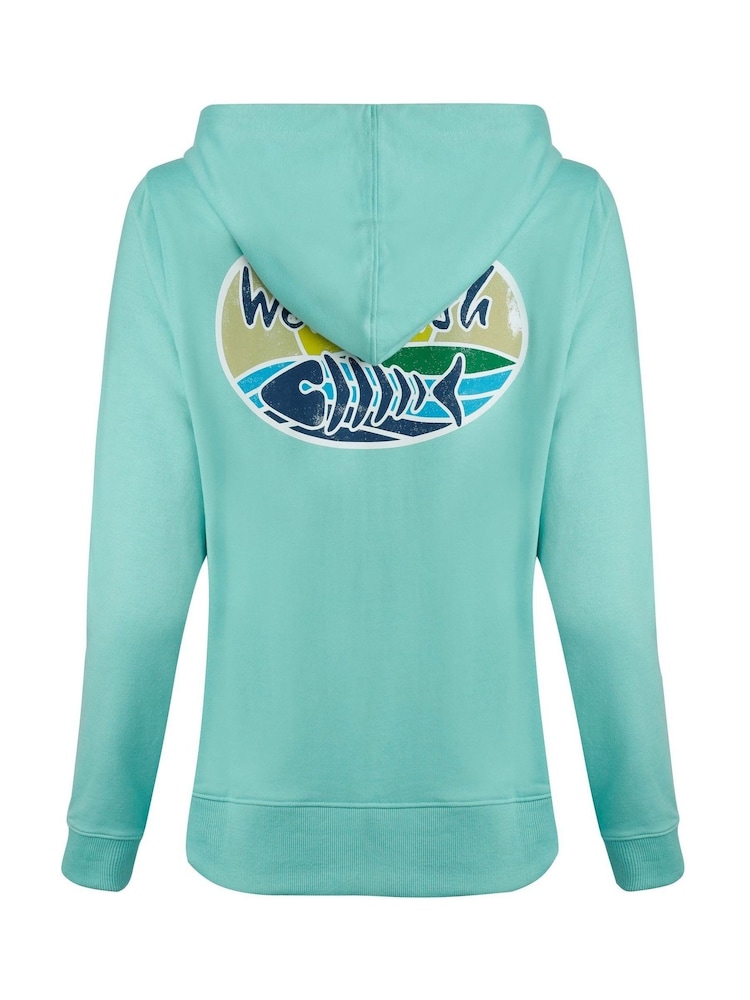 Weird Fish Blue Kira Graphic Pop Over Hoodie - Image 7 of 7