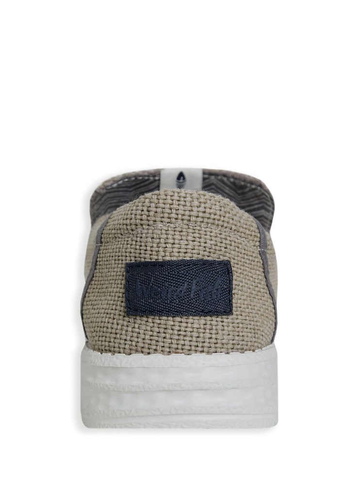 Weird Fish Brown Sole Lace 100% Cotton Slip-Ons - Image 4 of 4
