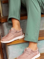 Pink - Weird Fish Rasbora Soft Knit Ladies Shoes - Image 1 of 5