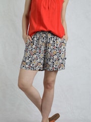 Weird Fish Blue Sundance Viscose Printed Shorts - Image 3 of 5