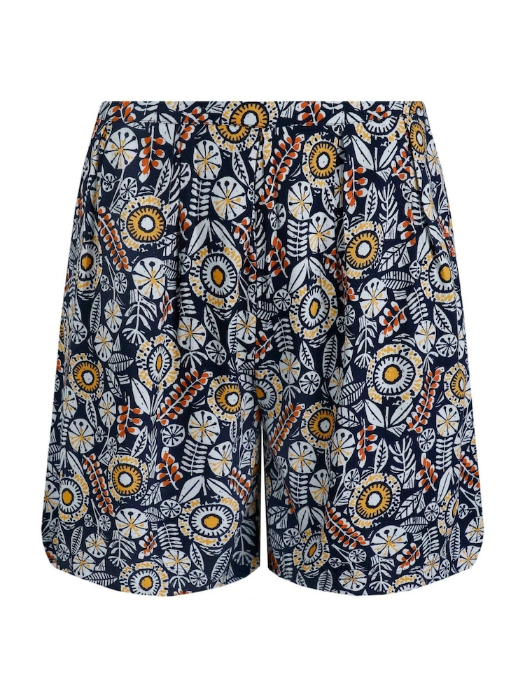 Weird Fish Blue Sundance Viscose Printed Shorts - Image 5 of 5