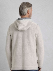 Weird Fish Cream Bakersfield Button Neck Hooded Macaroni Fleece - Image 2 of 6