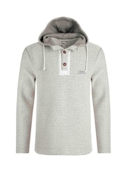 Weird Fish Cream Bakersfield Button Neck Hooded Macaroni Fleece - Image 6 of 6