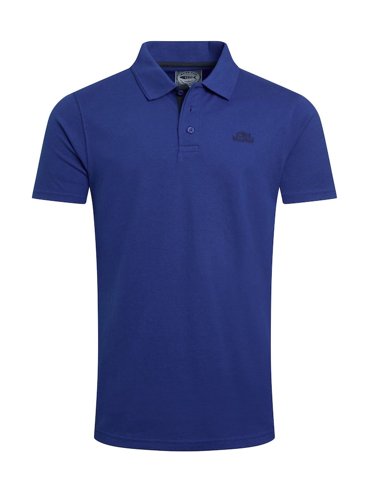 Weird Fish Navy Miles Pique 100% Cotton Polo Shirt - Image 6 of 7