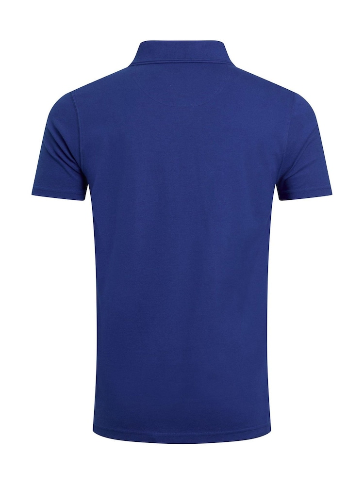Weird Fish Navy Miles Pique 100% Cotton Polo Shirt - Image 7 of 7 Weird Fish Navy Miles Pique 100% Cotton Polo Shirt - Image 7 of 7