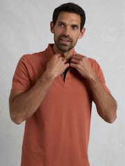 Weird Fish Brown Miles Pique 100% Cotton Polo Shirt - Image 1 of 5