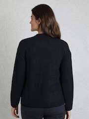 Weird Fish Blue Hayley Knitted Blazer Cardigan - Image 2 of 7