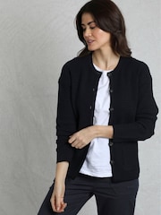 Weird Fish Blue Hayley Knitted Blazer Cardigan - Image 3 of 7