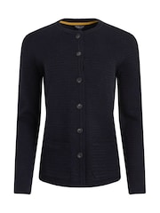 Weird Fish Blue Hayley Knitted Blazer Cardigan - Image 6 of 7