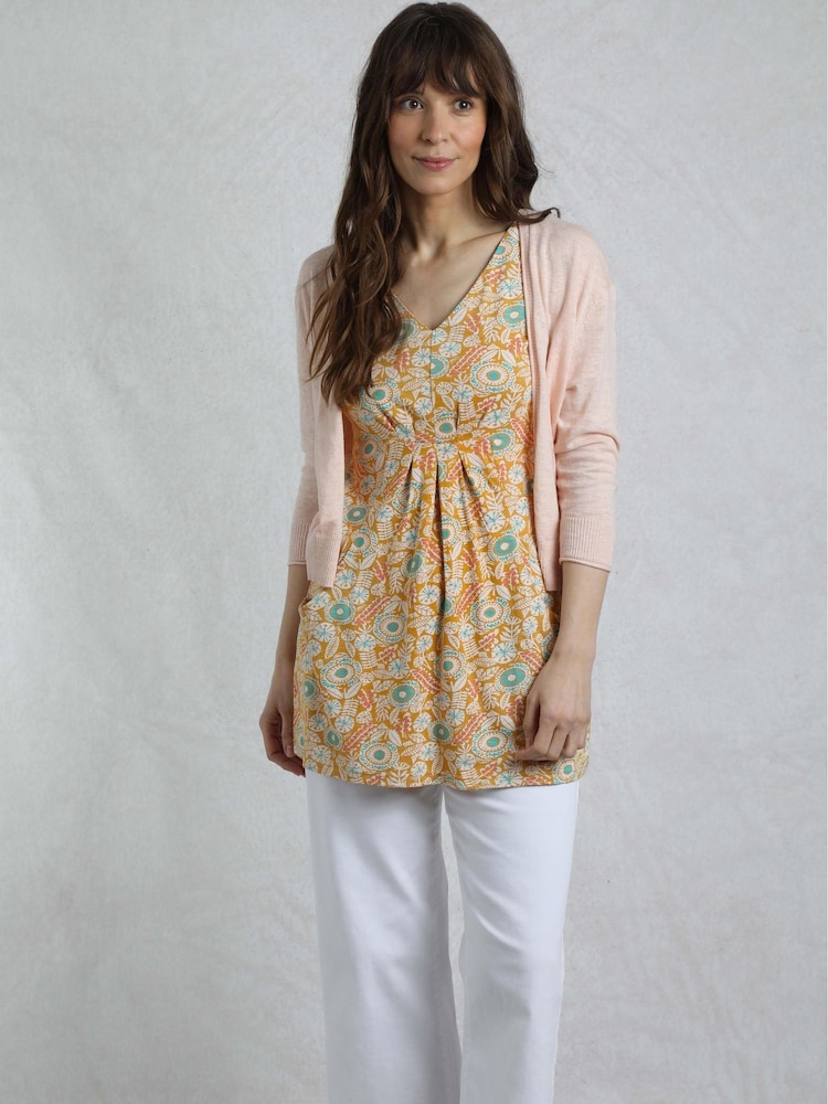Weird Fish Yellow Indus Printed Jersey Tunic - Image 3 of 8