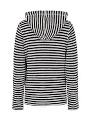 Weird Fish Cream Fisher Full Zip Stripe Hooded Macaroni Fleece - Image 8 of 8