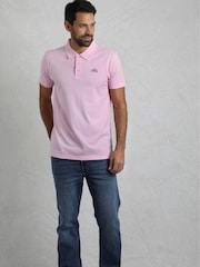 Weird Fish Pink Miles Pique 100% Cotton Polo Shirt - Image 3 of 7