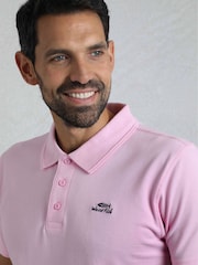 Weird Fish Pink Miles Pique 100% Cotton Polo Shirt - Image 4 of 7