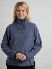 Weird Fish Blue Odina Quarter Zip Textured Fleece - Image 1 of 7