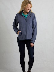 Weird Fish Blue Odina Quarter Zip Textured Fleece - Image 3 of 7