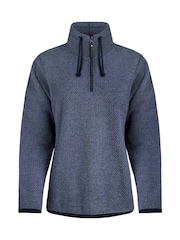 Weird Fish Blue Odina Quarter Zip Textured Fleece - Image 6 of 7