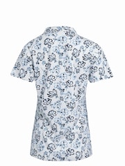 Weird Fish Cream Rehena Printed 100% Cotton Jersey Polo Top - Image 7 of 7