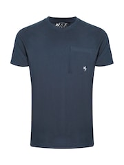 Weird Fish Blue Keaton Premium Relaxed Supersoft Pocket 100% Cotton T-Shirt - Image 5 of 6