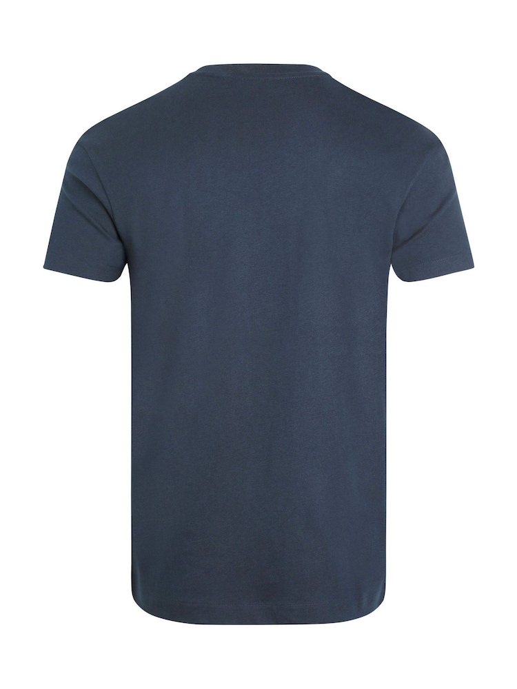 Weird Fish Blue Keaton Premium Relaxed Supersoft Pocket 100% Cotton T-Shirt - Image 6 of 6