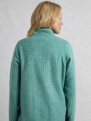Weird Fish Green Tilly Qtr Zip Grid Fleece - Image 3 of 8