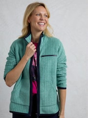 Weird Fish Green Tilly Qtr Zip Grid Fleece - Image 4 of 8