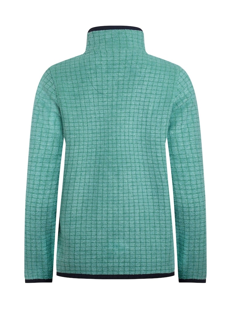 Weird Fish Green Tilly Qtr Zip Grid Fleece - Image 8 of 8