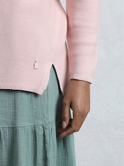 Weird Fish Pink Dalla Knitted 100% Cotton Crew Jumper - Image 4 of 8