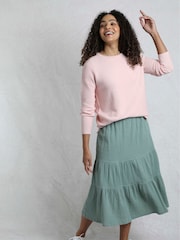 Weird Fish Pink Dalla Knitted 100% Cotton Crew Jumper - Image 5 of 8