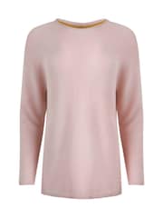 Weird Fish Pink Dalla Knitted 100% Cotton Crew Jumper - Image 7 of 8