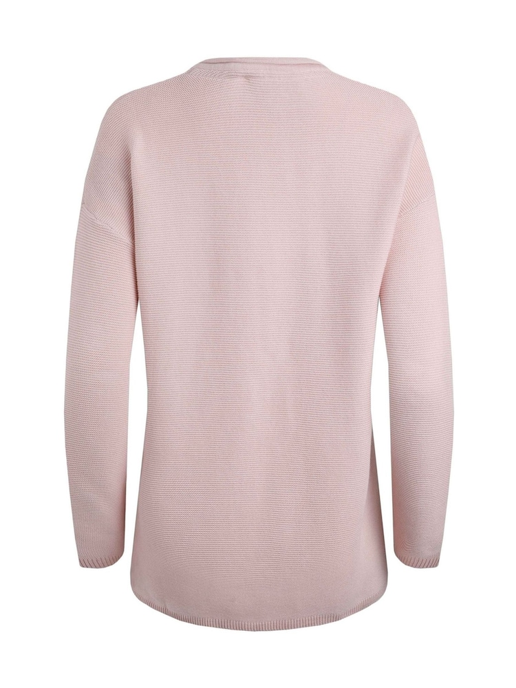 Weird Fish Pink Dalla Knitted 100% Cotton Crew Jumper - Image 8 of 8