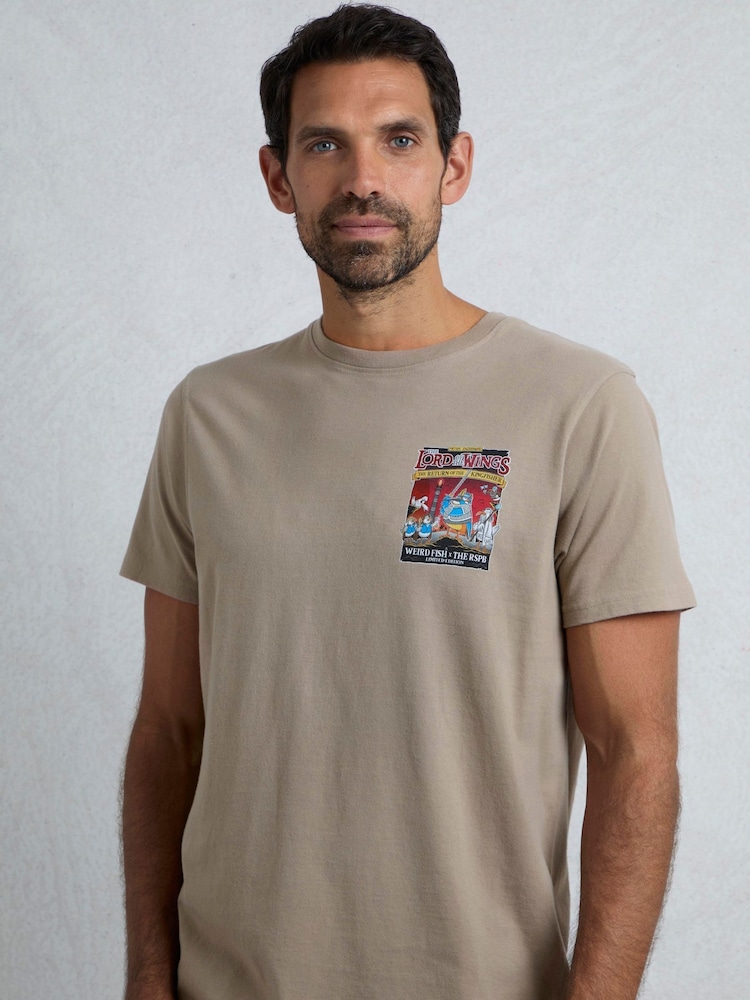 Weird Fish Cream The Lord of The Wings Heritage Artist Tee RSPB Collaboration 100% Cotton T-Shirt - Image 1 of 6