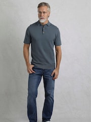 Blau - Weird Fish Quentin Short Sleeve Knitted 100% Cotton Polo Shirts - Bild 3 von 7