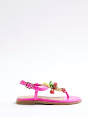 River Island Pink Girls Fruit Toe Thong Sandals - Image 1 of 5